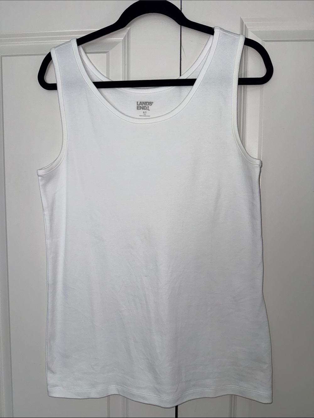 Lands' End White Classic Scoop Tank